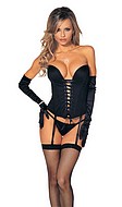 Lingerie costume with police officer design with stretch satin corset